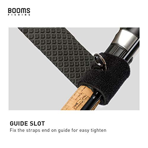 Booms Fishing RS3 Fishing Rod Wrap Pole Straps， Hook & Loop Fishing Rod Belts, Fishing Rod Ties for Casting Rods, Spinning Rods and Fly Rods - style: A: Black_9.6"_6pack