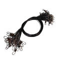60pcs Fishing Wire Leaders Nylon-Coated Fishing Line Wire Leaders with Swivels and Snaps 6inch, 9inch, 12inch - color: Black-60pcs