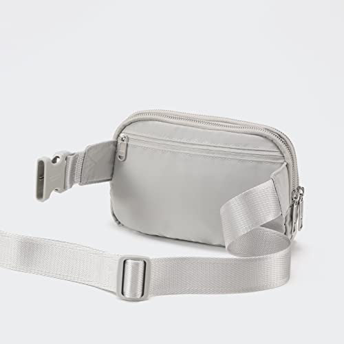 Pander Everywhere Belt Bag for Women, 5 Zipper Pockets Nylon Crossbody Fanny Pack Purse (Seal Grey) - color: Seal Grey