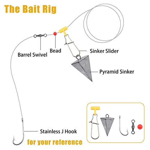 Saltwater Fishing Tackle Kit, 136pcs Surf Fishing Gear Fish Finder Rigs Saltwater Fishing Lures Crankbait Spoon Pyramid Sinker Fishing Hooks Leaders Swivels Ocean Fishing Tackle Accessories