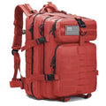 Tactical Backpack for Men, 45L Military Gym Backpacks, Large 3-Day Assault Pack Bug Out Bag MOLLE Daypack for Rucking Fishing Camping (Red) - color: Red