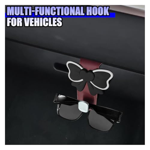 YoRise Car Co-Pilot Glovebox Hooks, Anti-Scratch Leather Car Storage Hanger for Handbag Purse Umbrella, Universal Self-Adhesive Vehicle Interior Organizer Accessories for SUV Truck (Red) - color: Red