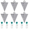 SIWIRIOM Pyramid Sinkers for Surf & Saltwater 6 Pack Fishing Weights Lead Sinkers with Slider Universal Connectors, Fishing Weights Assortment Kits Fishing Gear Tackle 1oz 2oz 3oz - size: 1oz-6pcs