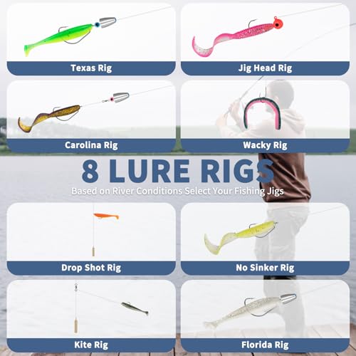 WITOROR Fishing Lures, Tackle Box with Tackle Included, Crankbaits, Soft Plastic Baits, Hooks, Weights & Fishing Accessories, Freshwater Fishing Gear Kit for Bass, Trout, Walleye & Beginners - size: 148pcs Advanced Kit