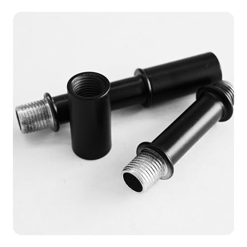 4 Sets 2” Straight Pipe Lamp Stem Kit, M10 Double End Threaded Lamp Rod Long Extension Risers, Black Lamp Parts Replacement for DIY Floor Lamps, Table Lamps & Ceiling Lights - size: 2”