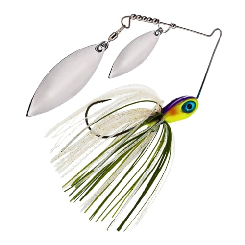 Reaction Tackle Tungsten Spinner Bait Spinnerbait - Double Willow Blade Bass Fishing Lure - Compact Profile Heavy Casting 97% Tungsten (2-Pack) - color: Sunrise, size: 1/2 Oz
