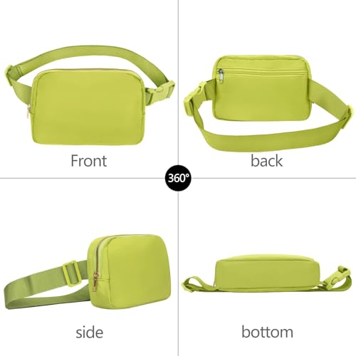 VOROLO Fanny Pack For Women And Men Crossbody Bag Belt Bag Grass Green | Adjustable Strap Graduation Gifts Lightweight Travel Running - color: Grass Green