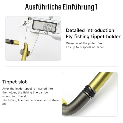 KOMCLUB Fly Fishing Tippet Head Gate Dry Fly Fishing Holder Spool Gear for Fly Line Leader Organizer Attach to Fishing Vest - color: Gold