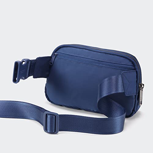 Pander Everywhere Belt Bag for Women, 5 Zipper Pockets Nylon Crossbody Fanny Pack Purse (Blue Perennial) - color: Blue Perennial