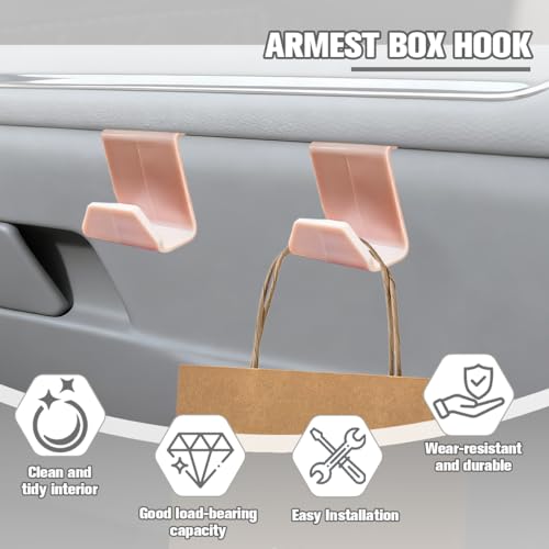 2PCS Car Co-Pilot Glovebox Hooks, Front Passenger Seat Glovebox Storage Hanger for Purse Key Umbrella Cable, Multifunctional Glove Compartment Holder Organizer Hook, Universal Fit (Pink) - color: Pink