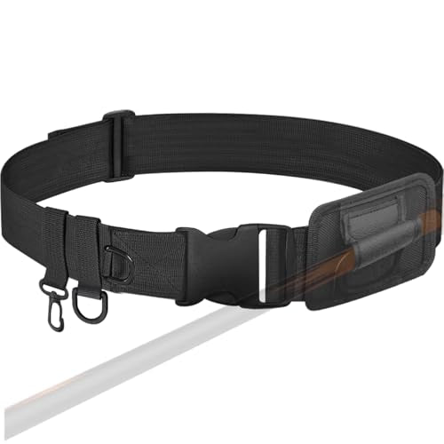 Fishing Waist Belt Rod Holder Adjustable Wading Belts with Removable Fish Pole Inserter Portable Outdoor Fly Fishing Gear for Surf Kayak Spinning Casting
