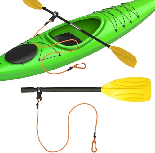 Kayak Paddle Leash, Paddle Leash Lightweight Coiled Kayak Rod Leashes for SUP Kayaking Canoing Fishing Boating - color: Orange - 4 Pack