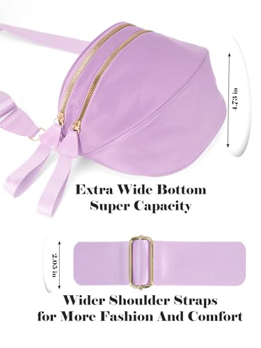 Pure Colour Crossbody Bag Bum Bag for Women,Spacious Purse Fanny Packs Belt Bag,Oversized Bum Bag (Colour Bum Bag-Light Purple) - color: Colour Bum Bag-Light Purple