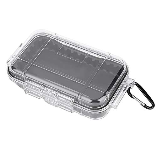 Storage Case - Diving Survival Transport Box with Removable Interior Rubber Cushion - Compatible with Kayak, Hiking, Fishing - Transparent