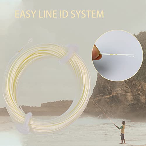 EUPHNG All-Purpose Fly Line Floating Trout Fishing Line Welded Loop Line ID Weight Forward Fly Fishing Line 100FT - color: Milk White, size: WF4F
