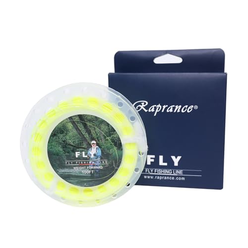 Raprance Floating Fly Fishing Line with 2 Welded Loops, Weight Forward Floating Fly Line, 100FT(3F,4F,5F,6F,7F,8F) Freshwater Saltwater Fly Fishing Line - color: Fluo Yellow, size: WF6F-100FT