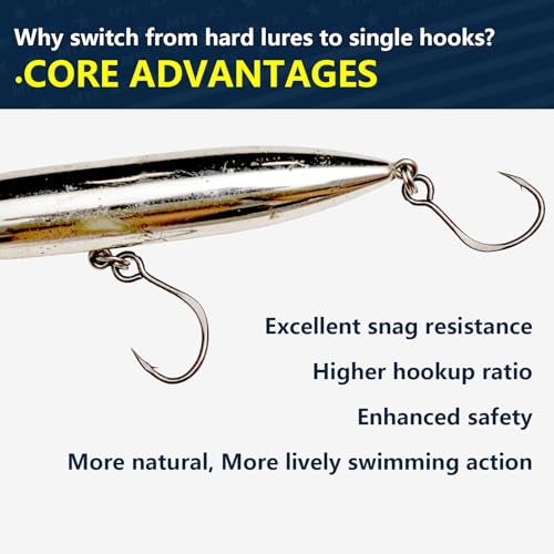 Inline Replacement Single Hooks for Hard Baits, Black Titanium Coated, Ultra Sharp & High-Strength, Includes Matching Split Rings — 4 Variants (#4-30 Pcs, #2-30 Pcs, #1-28 Pcs, #1/0-26 pcs) - color: #2-Inline-Single-Hooks, size: #2