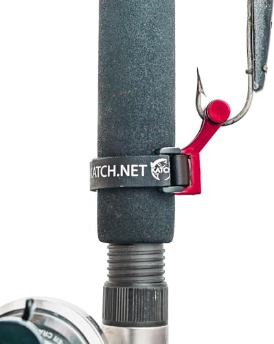 KATCH Hook Keeper for Fishing Rod: Regular & Mini Sizes - Secure Lure & Accessory Holder (Red, Regular) - color: Red
