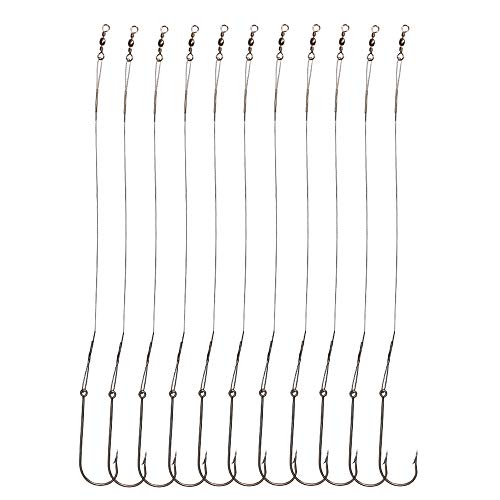 20pcs/Pack Fishing Hook Rigs Nylon-Coated Fishing Line Leader with Stainless Steel Fishing Hook