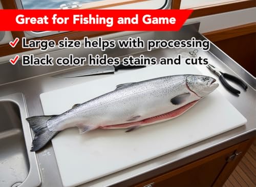 Big 30 x 18 Plastic Cutting Board - 3/4 Inch Thick for Meat, Game and Fish - Commercial Grade HDPP Poly with NSF Stamp, Weighs 13 Pounds, White - color: White, size: 30"L x 18"W