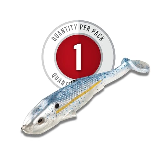 Strike King Final Copy Weedless Fishing Lure, Pre-Rigged Soft Plastic Swimbait - color: Sexy Shad, size: 4.75"