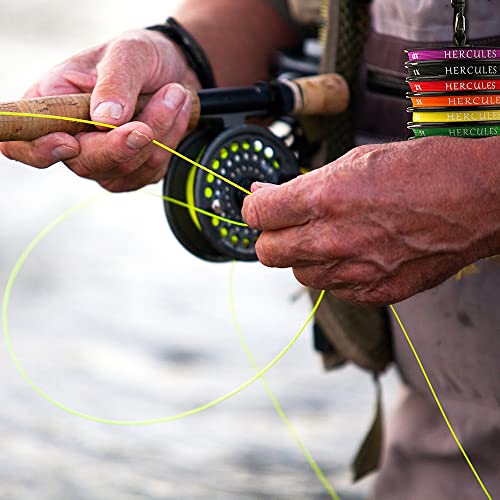 HERCULES Fly Fishing Line Floating Weight Forward Fly Line with Double Welded Loop - color: Fluorescent Yellow, size: WF3F 90FT
