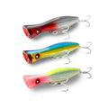 6.2 Inch 2.73 oz Saltwater Topwater Popper Fishing Lures with 3/0 4X Strengthened BKK Treble Hooks, Through-Wire for Strength & Durability, Target GT, Tuna, Sea Bass, Marlin - color: A1-/2.73OZ-6.2''