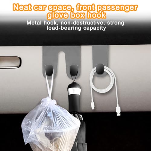 Mandark Car Co-Pilot Glovebox Hooks, Anti-Scratch Auto Co-Pilot Glove Box Hanger, Vehicle Interior Storage Organizer for Handbags Purses Coats, Universal for RV, SUV, Truck (Gray/Double Hooks) - color: Gray-2