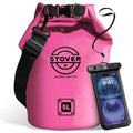 STOVER 5/10/25/30/40/55L Waterproof Dry Bag, Small Lightweight Roll Top Dry Bag Backpack w/Waterproof Phone Case, Kayaking, Travel, Hiking, Fishing, Tubing, Camping, the Beach, Men/Women (Pink) - color: 5l Pink, size: 5L