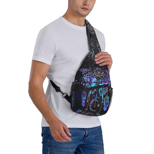 Dream Catcher With Butterfly Sling Backpack Chest Bag Crossbody Shoulder Bag Gym Cycling Travel Hiking Daypack For Men Women - color: Dream Catcher With Butterfly