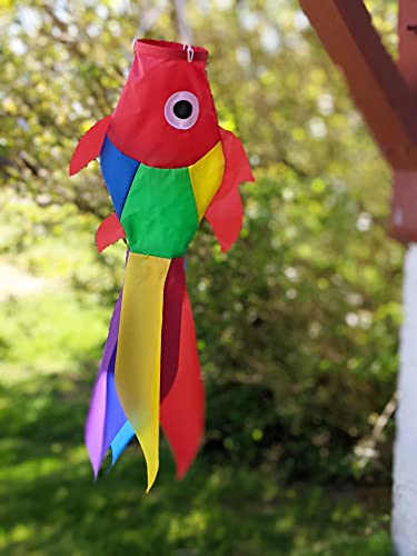 Madrona Brands Small Tropical Fish Windsock | Durable Outdoor Hanging Decoration | Dock, Boat, Yard, Patio and More | 32 Inches