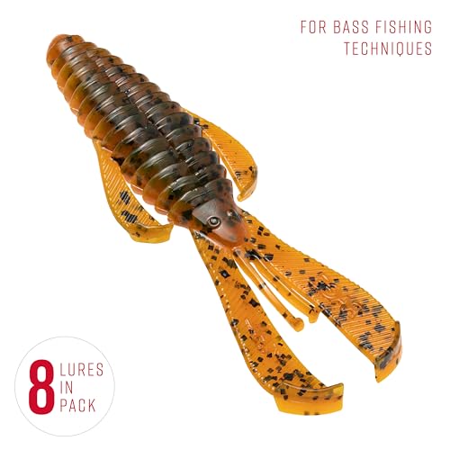Strike King Rage Bug Fishing Lure, Soft Plastic Grub, Unique Design, Subtle Action - color: Bama Craw, size: 3.5"