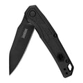 Kershaw Appa Pocket Knife, All-Black, 2.75 Inch Steel Reverse Tanto Blade, EDC with Assisted Opening, Reversible Pocketclip, Everyday Carry Pocket Knife for Men and Women - color: Black