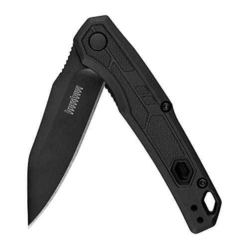 Kershaw Appa Pocket Knife, All-Black, 2.75 Inch Steel Reverse Tanto Blade, EDC with Assisted Opening, Reversible Pocketclip, Everyday Carry Pocket Knife for Men and Women - color: Black