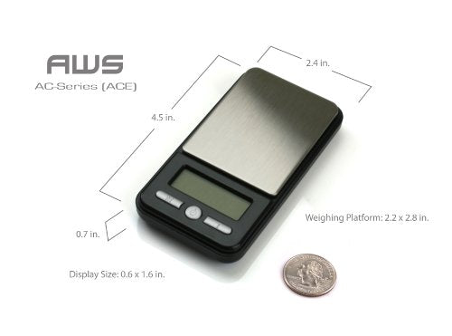 American Weigh Scales Digital Pocket Scale AC Series 650g x 0.1g | High Precision 0.1g Accuracy Mini Gram Scale for Kitchen, Lab, Jewelry, Coin Scale, Small Digital Gram Scale Portable Travel Scale - size: 650g x 0.1g