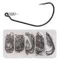 50pcs/Box Fishing Treble Hooks, High Carbon Steel Fishing Hooks Kit, Sharp & Round Bend Fishing Treble Hooks for Catfish Lures Baits Bass Fishing Accessories - color: Swimbait Hooks with Twistlock