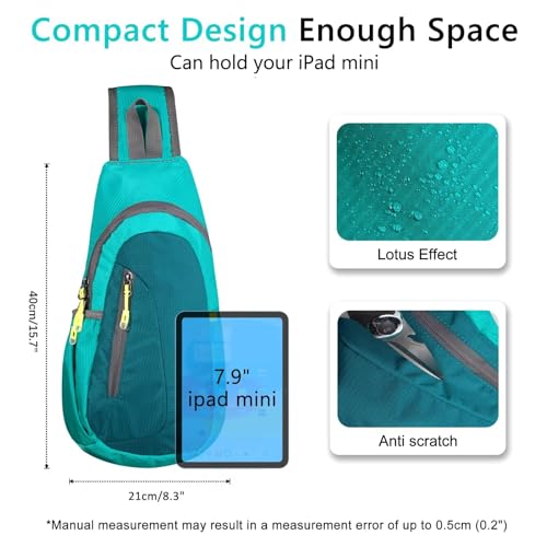TITECOUGO Small Sling Bag, Lightweight Crossbody Backpack for Men Women, Shoulder Bag for Sports and Outdoor - color: Dark Green
