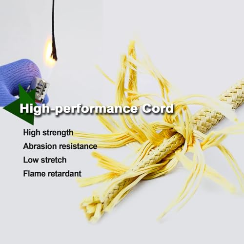 9KM DWLIFE Braided Kevlar Cord, 100lb~2000lb, High Tensile Strength, Abrasion, Flame Retardant, Kite String, Fishing Line, Model Rocket Shock, Tactical Survival Paracord - size: 750lb | 2.3mm(Dia.)x300ft