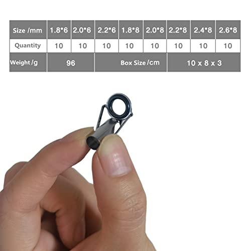 Fishing Rod Repair Kit - Fishing Rod Tips and Guides Replacement Kit With Ceramic Guide Rings - color: rod tips_80pcs