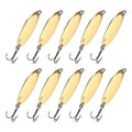 Fishing Spoons Lures, Metal Saltwater Treble Trout Lures Jigging Spoon with Treble Hooks Casting Spinner Baits - color: Gold, size: 5g / 1/5oz