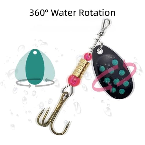 10 Pcs Inline Spinner Fishing Lures Kit, Hard Metal Spinnerbaits with Box | Realistic Rooster Tail Style Baits Freshwater Gear Set for Trout Bass Salmon Walleye Crappie Fishing Tackle Accessories