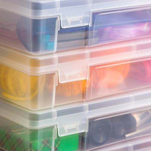 IRIS USA Clear Storage Cases, 10-Pack, |Made in USA|, Plastic Bead Organizing Containers with Snap Lid for Arts, Crafts, Ephemera, Stickers, & Dance Cheer, Clear - Large - size: 10 - Pack, style: Large