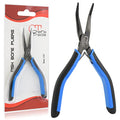 Fish Bone Pliers/Tweezers Stainless Steel Curved With Non-Slip Grip Black - color: Black