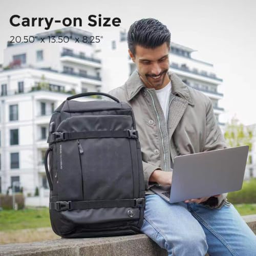 Swissdigital Design Travel Backpack 40L,TSA Friendly Flight Approved Carry-on Luggage Hand,with USB Charging Port Large Weekender Bag Fits 17 Inch Laptop Backpack Black | SD1756-01 - color: Black