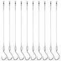 AGOOL Circle Hooks Rigs Saltwater Stainless Steel Leader Wire, 20pcs Heavy Duty Circle Hook with Leader Wire Bass Catfish Fishing Lure Rig for Catfish, Shark, Surf & Bottom Fishing 8/0