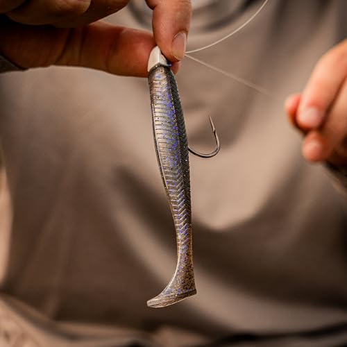 6th Sense – Divine Swimbait Soft Paddle Tail Swimbait Bass Fishing Lure, Made in USA - color: Pro Blue, size: 5.3in (5/pk)
