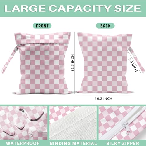 Bohemia Wet Dry Bags for Diaper Waterproof Swimsuit Washable Reusable Bag for Diapers Dirty Yoga Gym Beach Clothes Plant Gifts - color: Checkerboard3