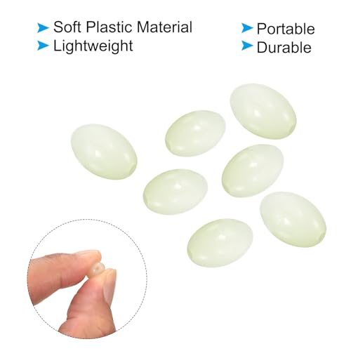 PATIKIL Glow Fishing Beads Soft Plastic Oval Rubber Luminous Fishing Bait Eggs Rig Bead Tackle Lures Accessories with Storage Box - color: White, size: 12x8mm