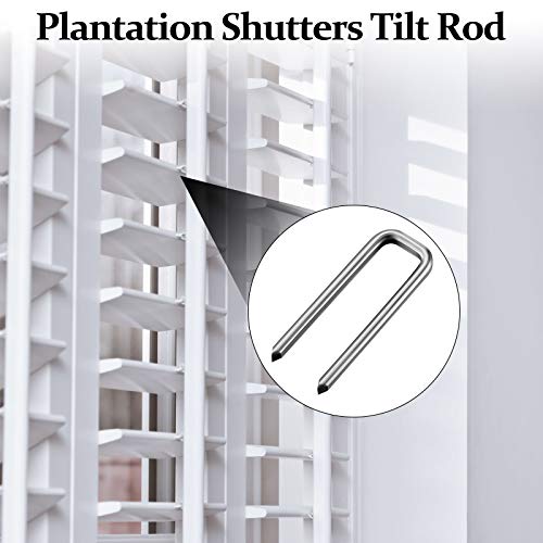 Jetec 40 Pieces Plantation Shutter Repair Kit Replacement Louvers Staples Window Blind Tilt Rod Operable Plantation Silver Missing Metal Indoor Louver Staples Tools Repair(0.6 x 0.19) - size: 0.6 x 0.19"