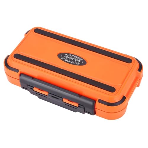 24-Slot Water proof Fishing Tackle Box - Compact ABS Lure Organizer with Adjustable Dividers for Baits & Hooks,16x9x4.5cm(Orange)